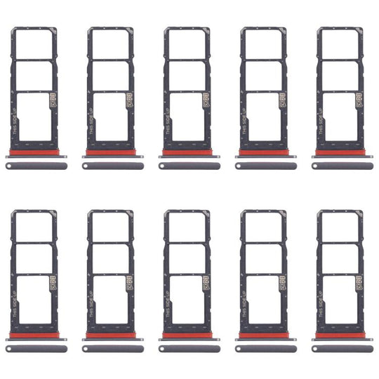 For Motorola Moto E40 10pcs Original SIM Card Tray + SIM Card Tray + Micro SD Card Tray (Grey)