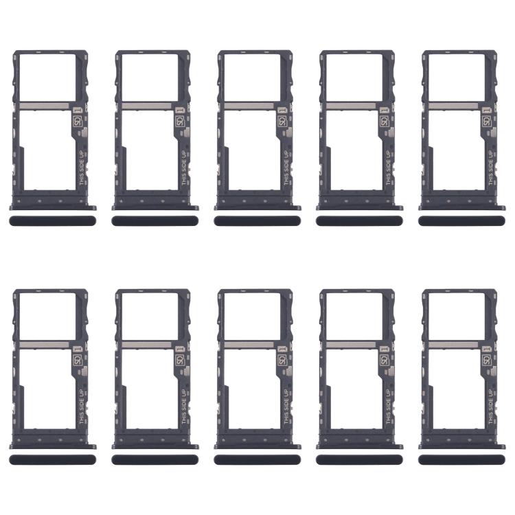 For Motorola Moto G 2022 10pcs Original SIM + Micro SD Card Tray (Black) - Card Socket by buy2fix | Online Shopping UK | buy2fix