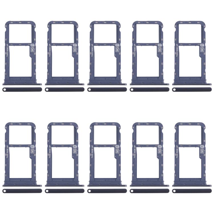 For Motorola Moto G60s XT2133-2 XT2133-1 10pcs Original SIM + Micro SD Card Tray (Blue) - Card Socket by buy2fix | Online Shopping UK | buy2fix