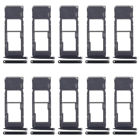 For Motorola Moto G7 Plus 10pcs Original SIM + Micro SD Card Tray (Black)