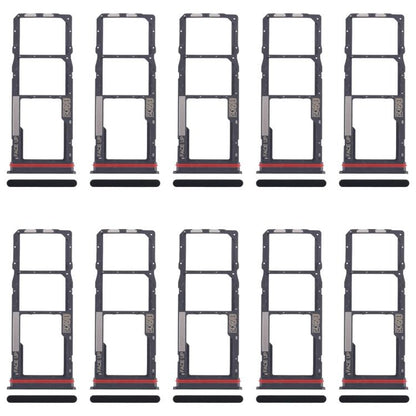 For Motorola Moto G04 10pcs Original SIM Card Tray + SIM Card Tray + Micro SD Card Tray (Black) - Card Socket by buy2fix | Online Shopping UK | buy2fix
