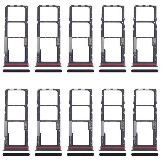For Motorola Moto G04 10pcs Original SIM Card Tray + SIM Card Tray + Micro SD Card Tray (Black)