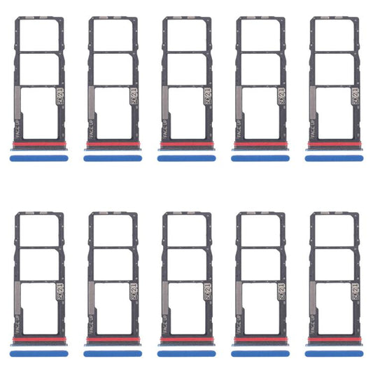 For Motorola Moto G04s 10pcs Original SIM Card Tray + SIM Card Tray + Micro SD Card Tray (Blue) - Card Socket by buy2fix | Online Shopping UK | buy2fix