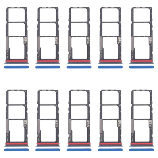 For Motorola Moto G04s 10pcs Original SIM Card Tray + SIM Card Tray + Micro SD Card Tray (Blue)
