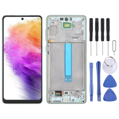 For Samsung Galaxy A73 5G SM-A736B OLED LCD Screen Digitizer Full Assembly with Frame(Green) - LCD Screen by buy2fix | Online Shopping UK | buy2fix