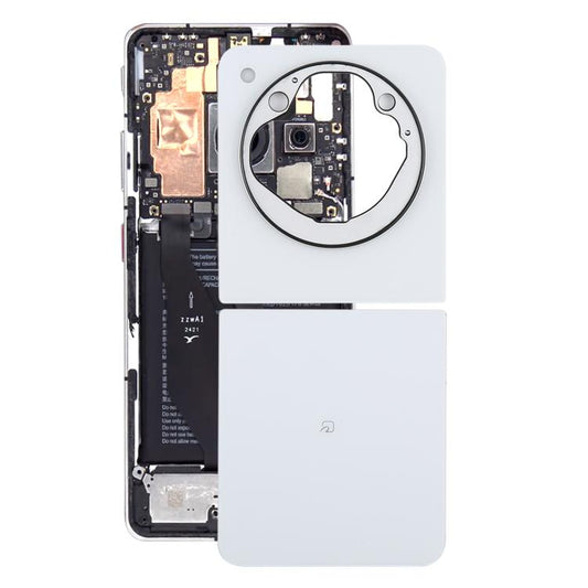 For ZTE Libero Flip 5G A304ZT Glass Back Cover(White) - For ZTE by buy2fix | Online Shopping UK | buy2fix