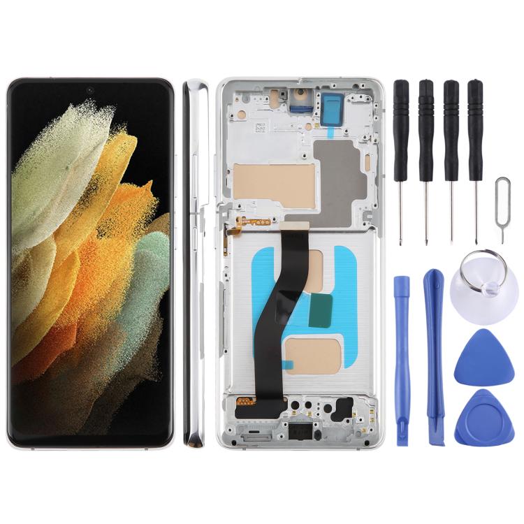 For Samsung Galaxy S21 Ultra SM-G998B 6.66 inch TFT LCD Screen Digitizer Full Assembly with Frame, Not Supporting Fingerprint Identification (Silver) - LCD Screen by buy2fix | Online Shopping UK | buy2fix