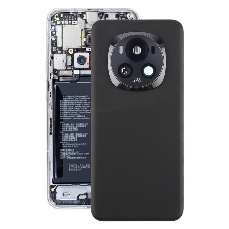 For Honor Magic6 Back Cover with Camera Lens Cover(Black) - Back Cover by buy2fix | Online Shopping UK | buy2fix