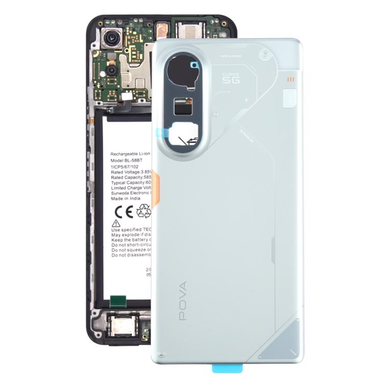 For Tecno Pova Curve 5G LJ8k Original Back Cover(Silver) - Back Cover by buy2fix | Online Shopping UK | buy2fix