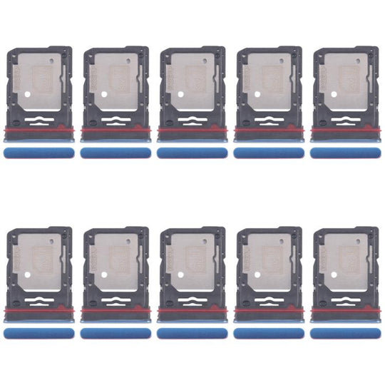For Motorola Edge 60 10pcs Original SIM Card Tray + SIM Card Tray / Micro SD Card Tray (Blue)