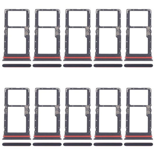 For Motorola Moto G56 10pcs Original SIM Card Tray + Micro SD Card Tray (Black) - Card Socket by buy2fix | Online Shopping UK | buy2fix