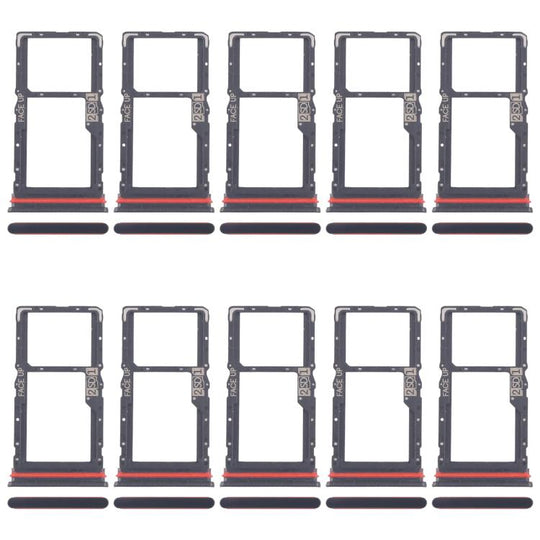 For Motorola Moto G56 10pcs Original SIM Card Tray + SIM / Micro SD Card Tray (Black)