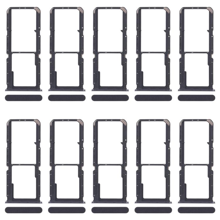 For OPPO A3x 4G CPH2641 10pcs Original SIM Card Tray + SIM Card Tray + Micro SD Card Tray (Black) - Card Tray by buy2fix | Online Shopping UK | buy2fix