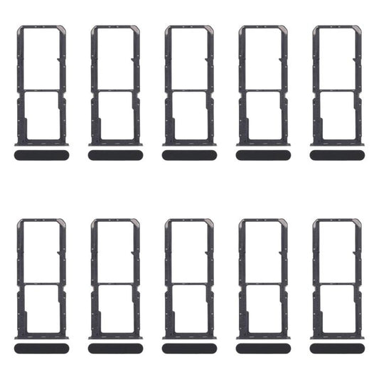 For OPPO Reno7 4G CPH2363 10pcs Original SIM Card Tray + SIM Card Tray + Micro SD Card Tray (Black) - Card Tray by buy2fix | Online Shopping UK | buy2fix
