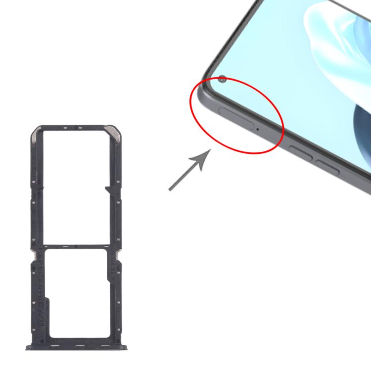 For OPPO Reno7 4G CPH2363 10pcs Original SIM Card Tray + SIM Card Tray + Micro SD Card Tray (Black) - Card Tray by buy2fix | Online Shopping UK | buy2fix