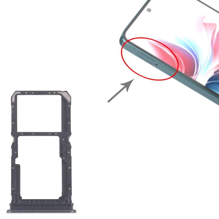 For OPPO F25 Pro 10pcs Original SIM Card Tray + SIM Card Tray / Micro SD Card Tray (Black) - Card Tray by buy2fix | Online Shopping UK | buy2fix