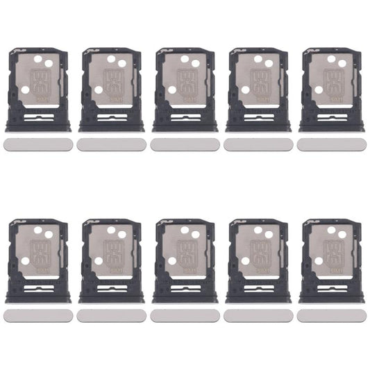 For OPPO Reno12 5G CPH2625 10pcs Original SIM Card Tray + SIM Card Tray / Micro SD Card Tray (Silver) - Card Tray by buy2fix | Online Shopping UK | buy2fix