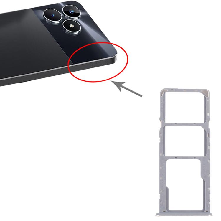 For Realme C51 RMX3830 10pcs Original SIM Card Tray + SIM Card Tray + Micro SD Card Tray (Gold) - Card Tray by buy2fix | Online Shopping UK | buy2fix