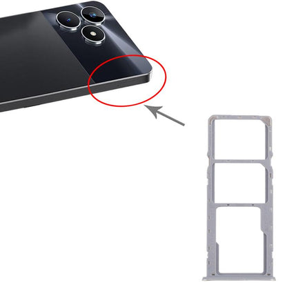 For Realme C51 RMX3830 10pcs Original SIM Card Tray + SIM Card Tray + Micro SD Card Tray (Gold) - Card Tray by buy2fix | Online Shopping UK | buy2fix