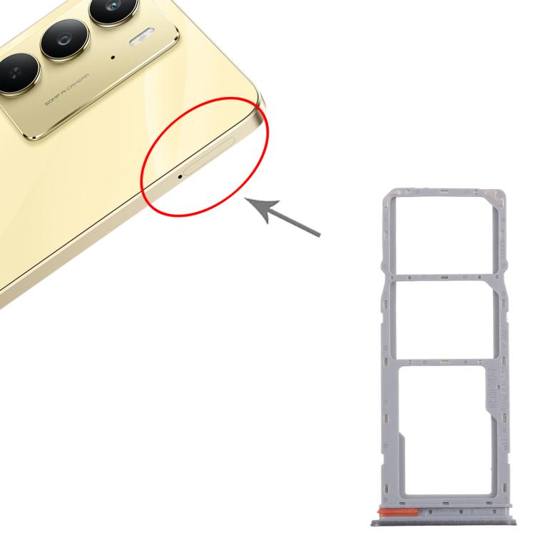 For Realme C75 4G RMX3941 10pcs Original SIM Card Tray + SIM Card Tray + Micro SD Card Tray (Black) - Card Tray by buy2fix | Online Shopping UK | buy2fix