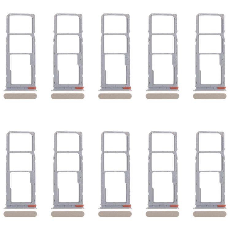 For Realme C75 4G RMX3941 10pcs Original SIM Card Tray + SIM Card Tray + Micro SD Card Tray (Gold) - Card Tray by buy2fix | Online Shopping UK | buy2fix