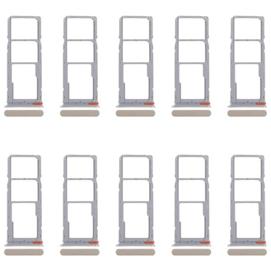 For Realme C75 4G RMX3941 10pcs Original SIM Card Tray + SIM Card Tray + Micro SD Card Tray (Gold) - Card Tray by buy2fix | Online Shopping UK | buy2fix