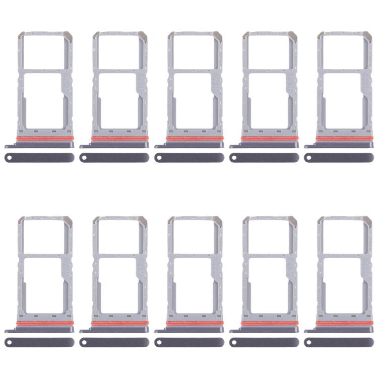 For Realme 13 5G RMX3951 10pcs Original SIM Card Tray + SIM Card Tray / Micro SD Card Tray (Black) - Card Tray by buy2fix | Online Shopping UK | buy2fix