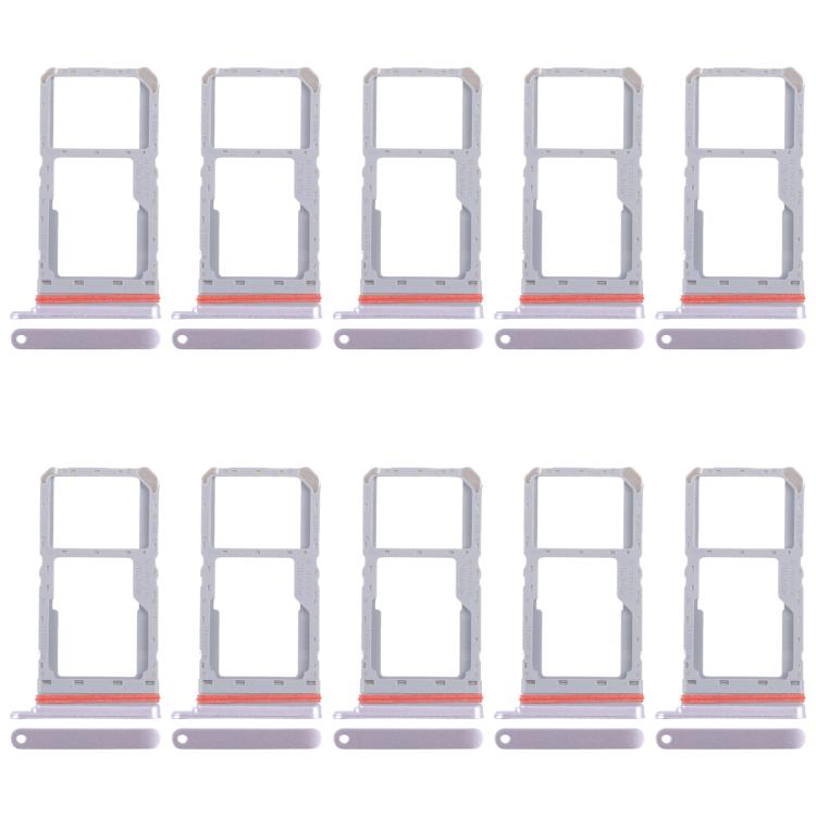 For Realme 13 5G RMX3951 10pcs Original SIM Card Tray + SIM Card Tray / Micro SD Card Tray (Pink) - Card Tray by buy2fix | Online Shopping UK | buy2fix