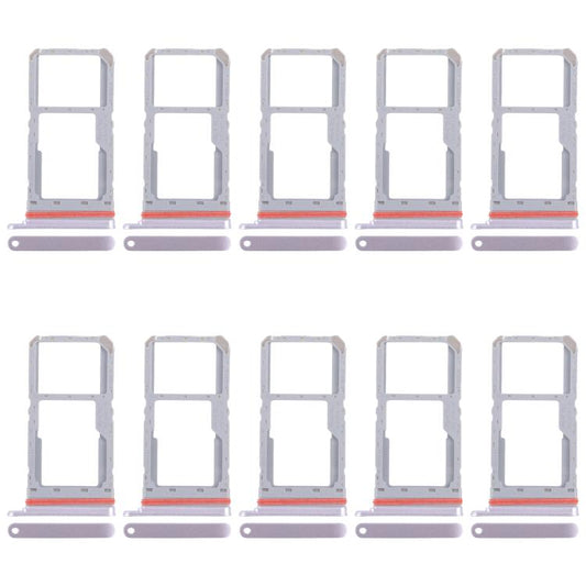 For Realme 13 5G RMX3951 10pcs Original SIM Card Tray + SIM Card Tray / Micro SD Card Tray (Pink) - Card Tray by buy2fix | Online Shopping UK | buy2fix