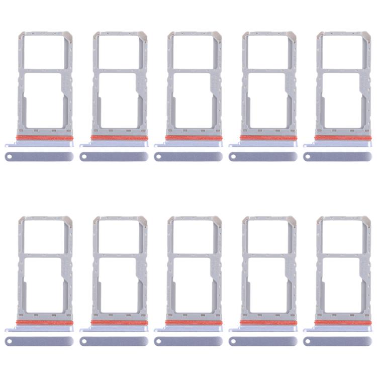 For Realme 13 5G RMX3951 10pcs Original SIM Card Tray + SIM Card Tray / Micro SD Card Tray (Blue) - Card Tray by buy2fix | Online Shopping UK | buy2fix