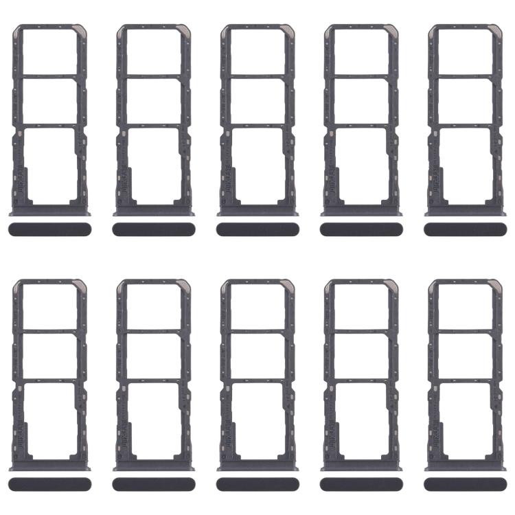 For Realme 11 5G RMX3780 10pcs Original SIM Card Tray + SIM Card Tray + Micro SD Card Tray (Black) - Card Tray by buy2fix | Online Shopping UK | buy2fix