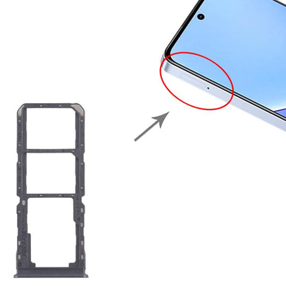For Realme 11 5G RMX3780 10pcs Original SIM Card Tray + SIM Card Tray + Micro SD Card Tray (Black) - Card Tray by buy2fix | Online Shopping UK | buy2fix