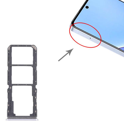 For Realme 11 5G RMX3780 10pcs Original SIM Card Tray + SIM Card Tray + Micro SD Card Tray (Blue) - Card Tray by buy2fix | Online Shopping UK | buy2fix