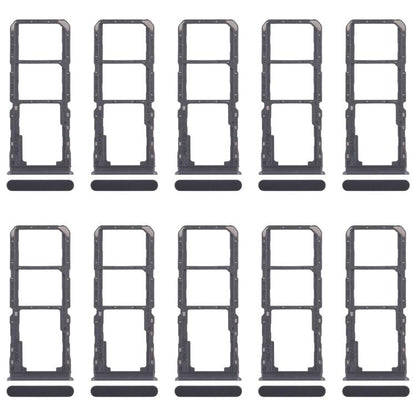 For Realme 11x 5G RMX3785 10pcs Original SIM Card Tray + SIM Card Tray + Micro SD Card Tray (Black) - Card Tray by buy2fix | Online Shopping UK | buy2fix