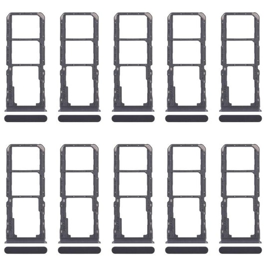 For Realme 11x 5G RMX3785 10pcs Original SIM Card Tray + SIM Card Tray + Micro SD Card Tray (Black) - Card Tray by buy2fix | Online Shopping UK | buy2fix