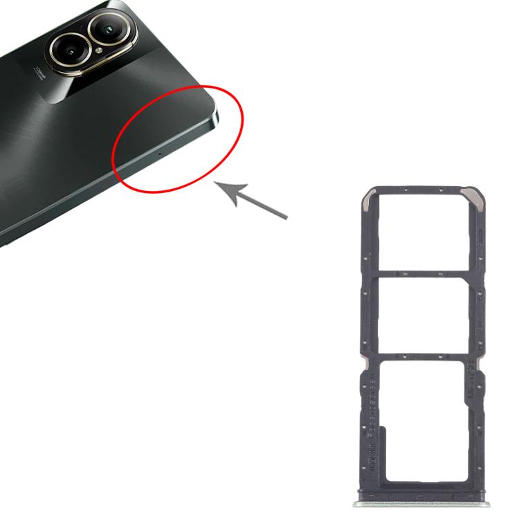 For Realme C67 4G RMX3890 10pcs Original SIM Card Tray + SIM Card Tray + Micro SD Card Tray (Light Green) - Card Tray by buy2fix | Online Shopping UK | buy2fix