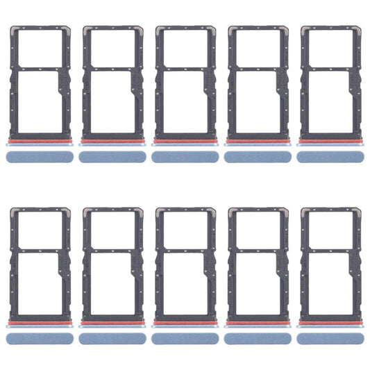 For Realme 10 Pro 5G RMX3663 RMX3660 RMX3661 10pcs Original SIM Card Tray + SIM Card Tray / Micro SD Card Tray (Blue) - Card Tray by buy2fix | Online Shopping UK | buy2fix