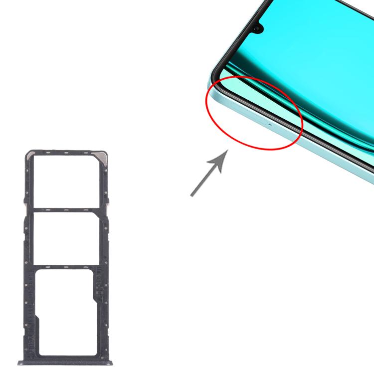 For Realme C51s 10pcs Original SIM Card Tray + SIM Card Tray + Micro SD Card Tray (Black) - Card Tray by buy2fix | Online Shopping UK | buy2fix
