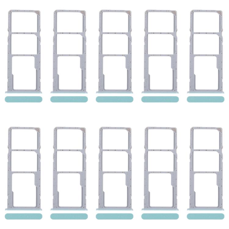 For Realme C51s 10pcs Original SIM Card Tray + SIM Card Tray + Micro SD Card Tray (Blue) - Card Tray by buy2fix | Online Shopping UK | buy2fix