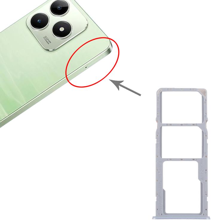 For Realme C63 4G 10pcs Original SIM Card Tray + SIM Card Tray + Micro SD Card Tray (Purple) - Card Tray by buy2fix | Online Shopping UK | buy2fix