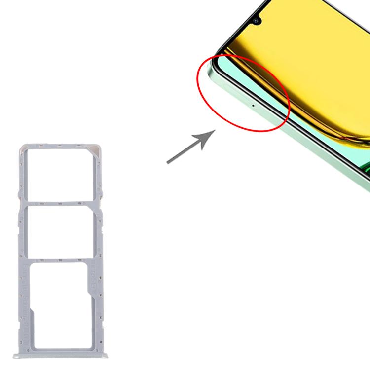 For Realme C61 India 4G RMX3933 10pcs Original SIM Card Tray + SIM Card Tray + Micro SD Card Tray (Green) - Card Tray by buy2fix | Online Shopping UK | buy2fix