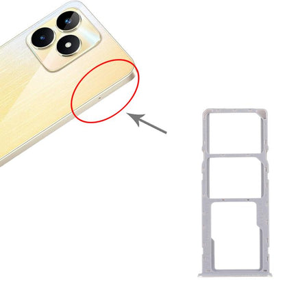 For Realme Narzo N53 4G 10pcs Original SIM Card Tray + SIM Card Tray + Micro SD Card Tray (Gold) - Card Tray by buy2fix | Online Shopping UK | buy2fix