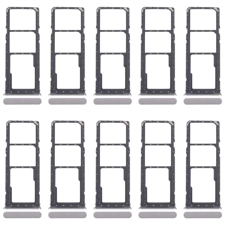 For Realme Narzo C71 4G RMX5303 10pcs Original SIM Card Tray + SIM Card Tray + Micro SD Card Tray (Silver) - Card Tray by buy2fix | Online Shopping UK | buy2fix
