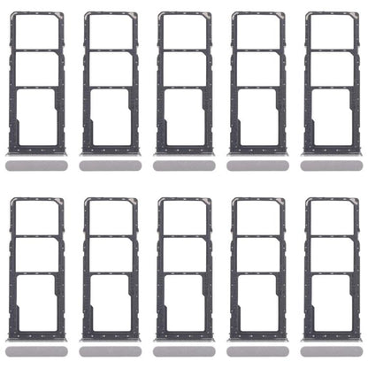 For Realme Narzo C71 4G RMX5303 10pcs Original SIM Card Tray + SIM Card Tray + Micro SD Card Tray (Silver) - Card Tray by buy2fix | Online Shopping UK | buy2fix
