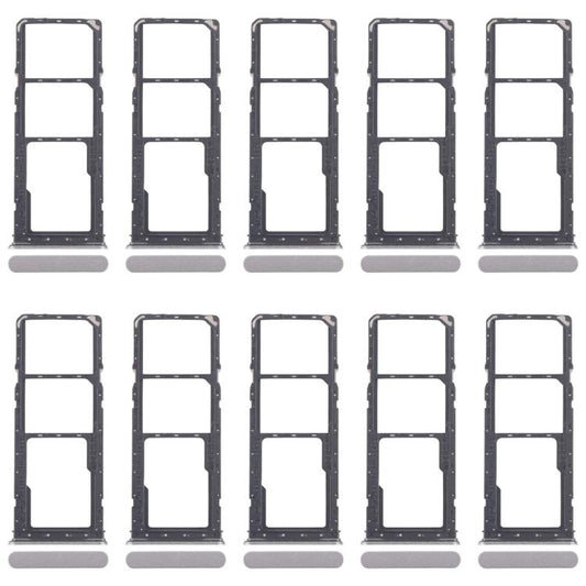 For Realme Narzo C71 4G RMX5303 10pcs Original SIM Card Tray + SIM Card Tray + Micro SD Card Tray (Silver) - Card Tray by buy2fix | Online Shopping UK | buy2fix