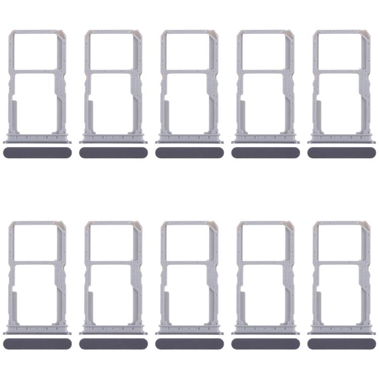 For Realme 14x 5G RMX5020 10pcs Original SIM Card Tray + SIM Card Tray / Micro SD Card Tray (Black) - Card Tray by buy2fix | Online Shopping UK | buy2fix
