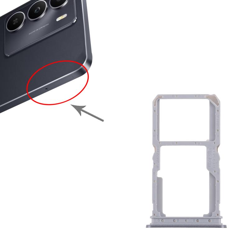 For Realme 14x 5G RMX5020 10pcs Original SIM Card Tray + SIM Card Tray / Micro SD Card Tray (Black) - Card Tray by buy2fix | Online Shopping UK | buy2fix