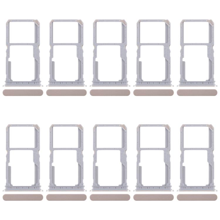 For Realme 14x India 10pcs Original SIM Card Tray + SIM Card Tray / Micro SD Card Tray (Gold) - Card Tray by buy2fix | Online Shopping UK | buy2fix