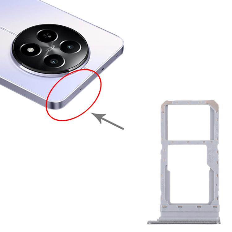 For Realme 12x India 5G RMX3998 10pcs Original SIM Card Tray + SIM Card Tray / Micro SD Card Tray (Dark Green) - Card Tray by buy2fix | Online Shopping UK | buy2fix