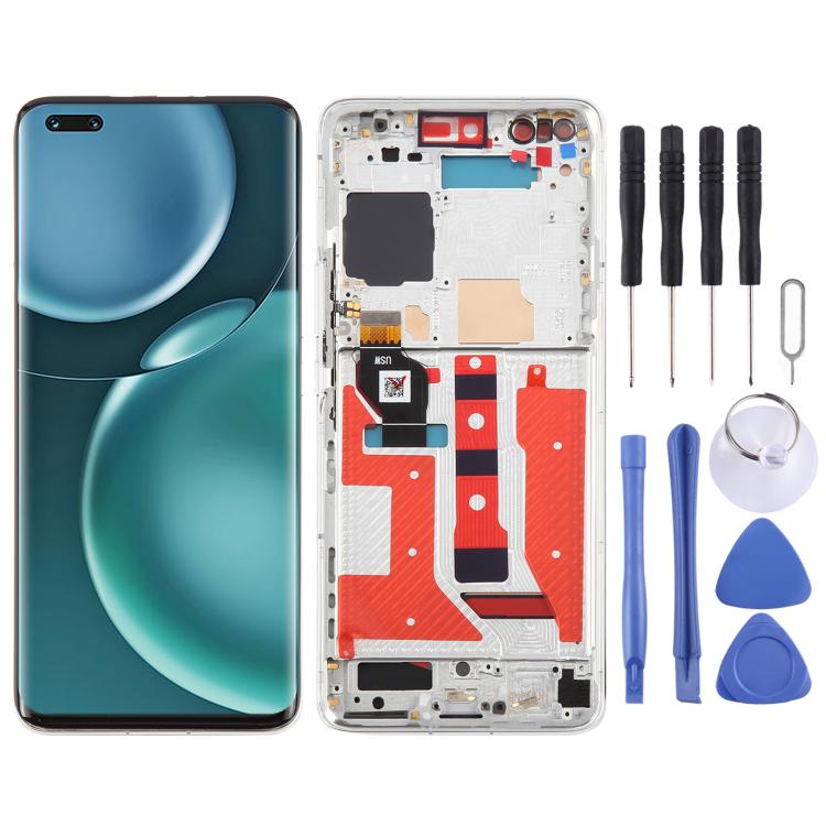 For Honor Magic4 Pro Original LCD Screen Digitizer Full Assembly with Frame, Supporting Fingerprint Identification (Silver) - LCD Screen by buy2fix | Online Shopping UK | buy2fix